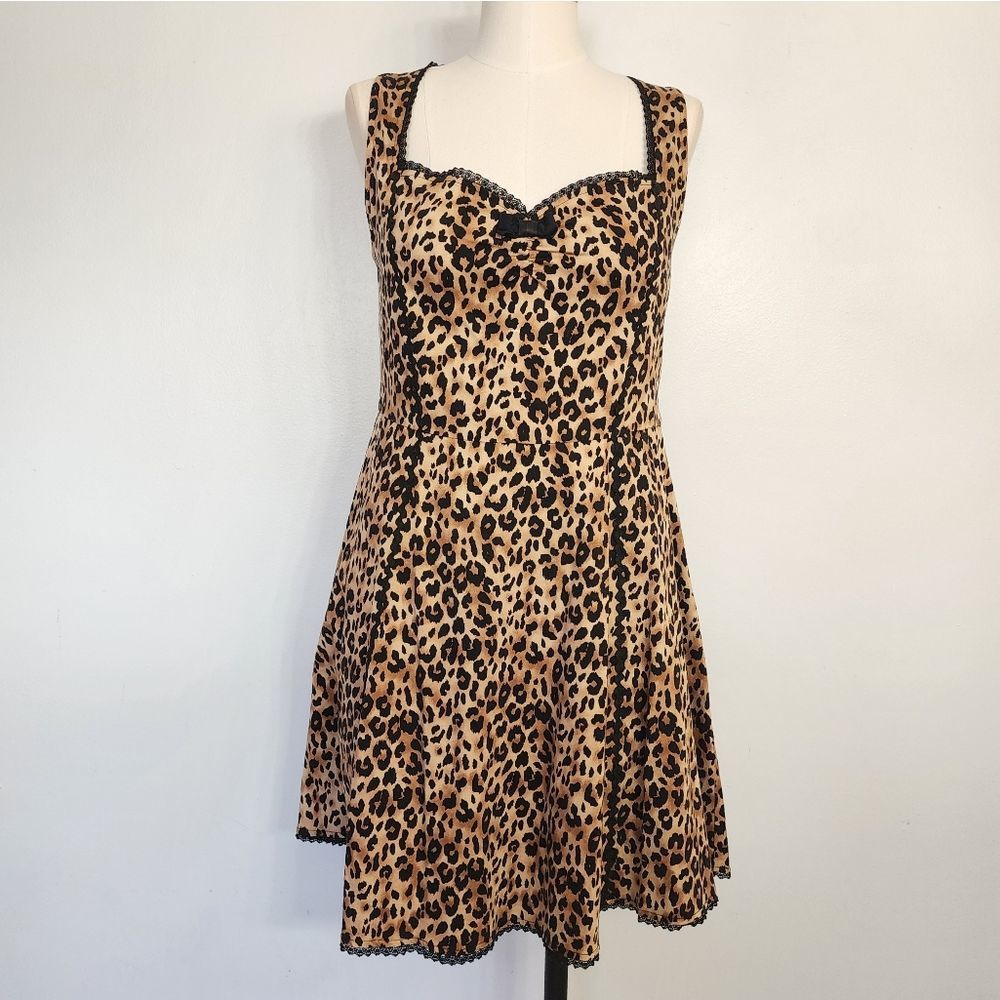 SOURPUSS multicolor leopard print sleeveless pin up dress size L